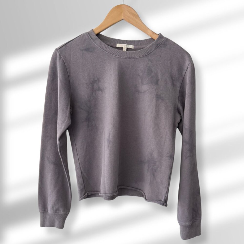 🤍 Z Supply Girls Tie Dye Sweatshirt Dark Gray | Size 12/14 | Cozy Pullover